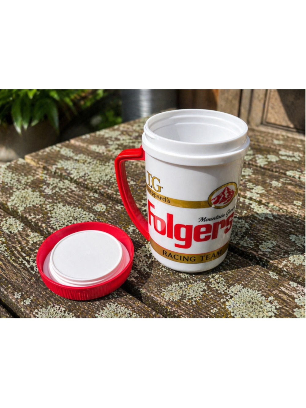 Vintage Tim Richmond Folgers Racing Mug NASCAR 80s Thermos - Picture 4 of 6